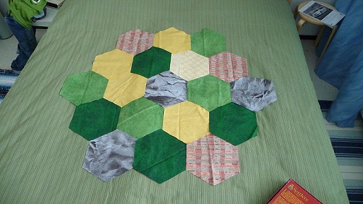 Settlers of Catan game board with fabric
