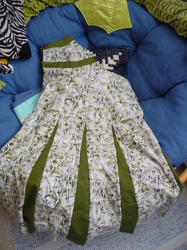 Back side of the dress sewn together