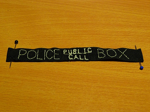 Police public call box text embroidered